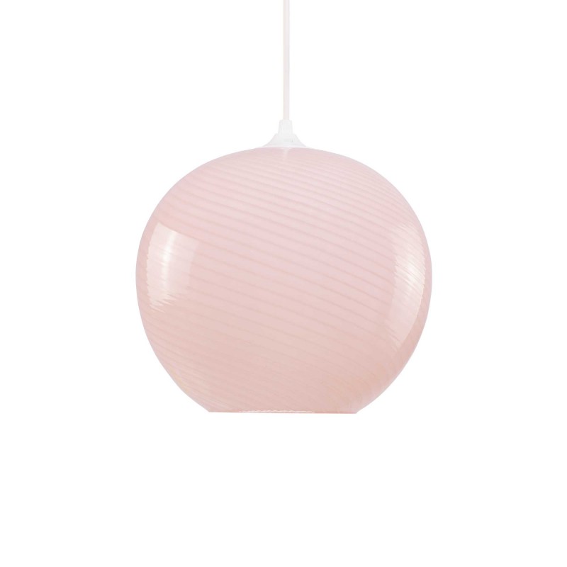 Suspension ronde en verre coloré effet twisté - PAVLO