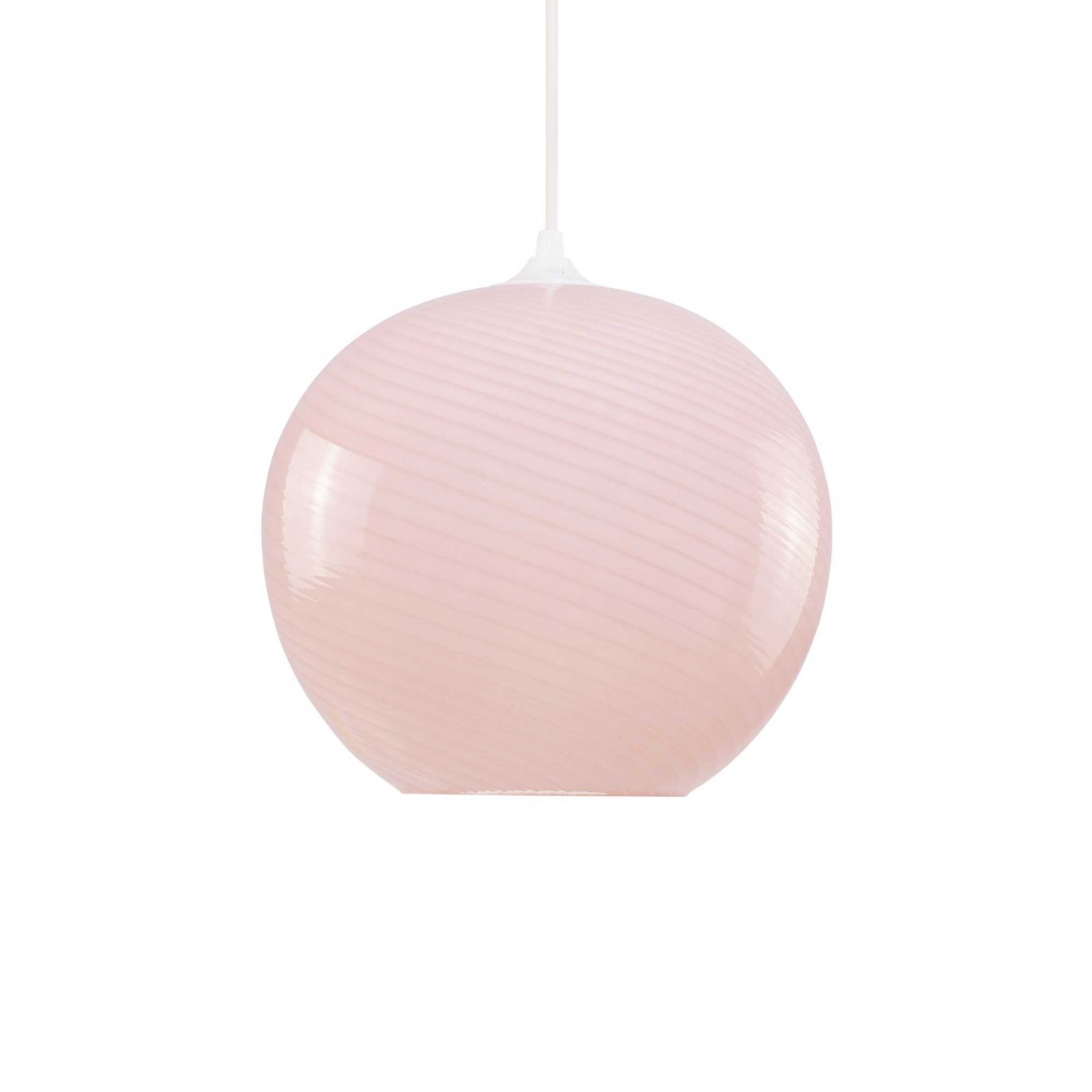 Suspension ronde en verre coloré effet twisté - PAVLO