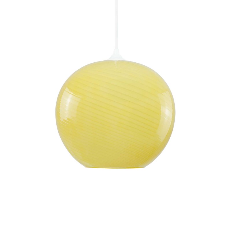 Suspension ronde en verre coloré effet twisté - PAVLO