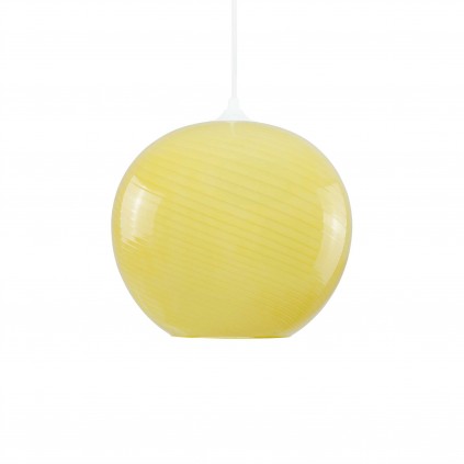 Suspension ronde en verre coloré effet twisté - PAVLO
