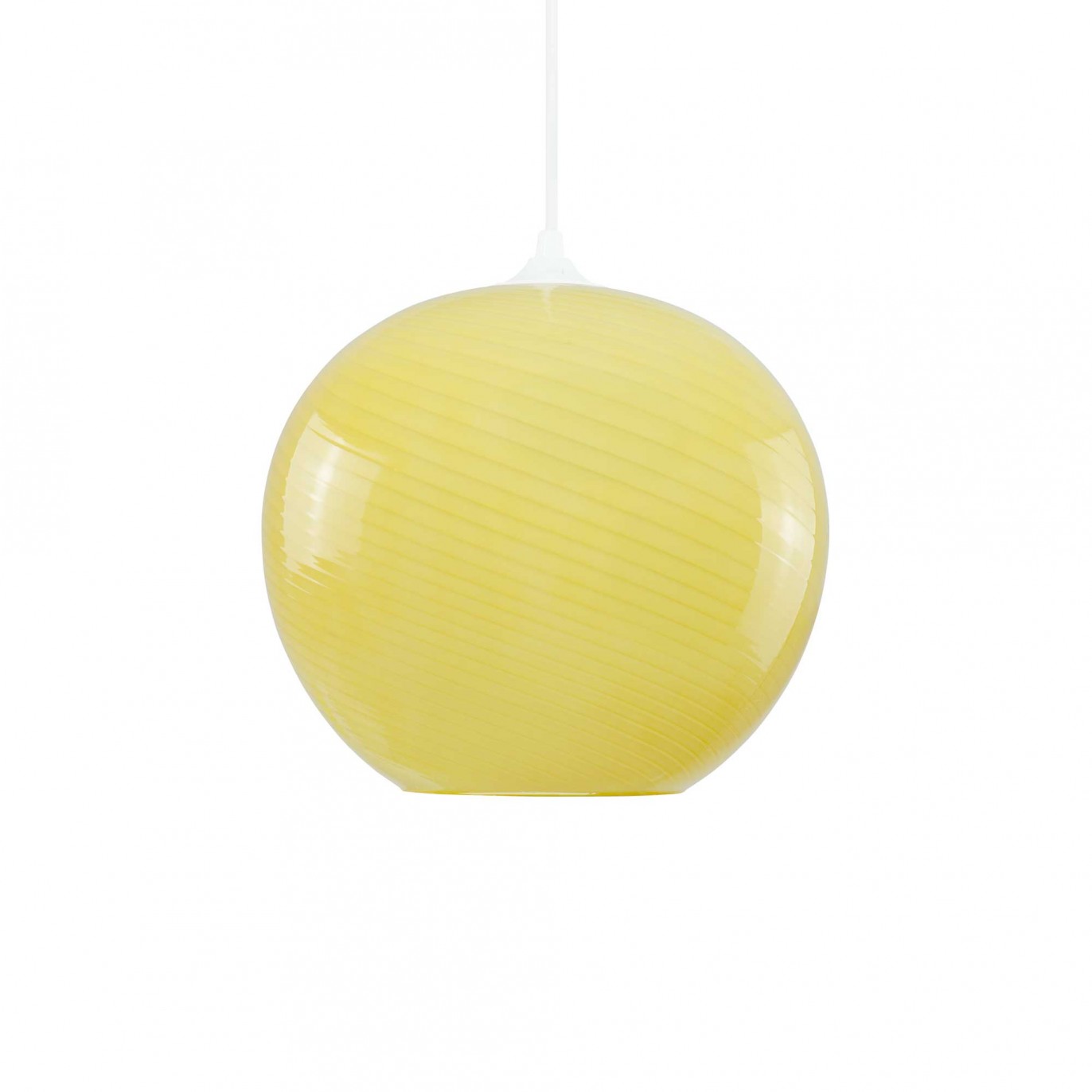 Suspension ronde en verre coloré effet twisté - PAVLO