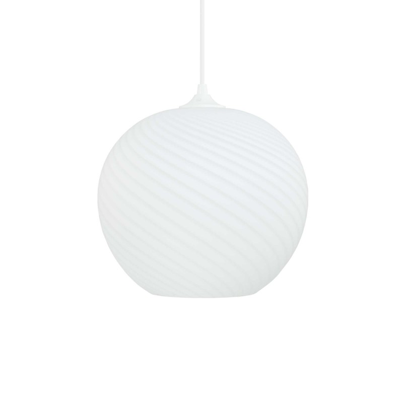 Suspension ronde en verre coloré effet twisté - PAVLO