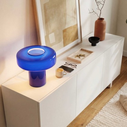 Lampe à poser XXL en verre coloré et style rétro - FOZA MAXI