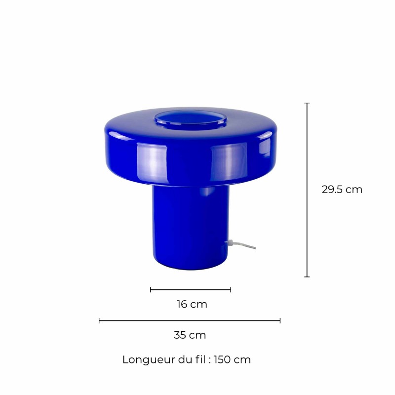 Lampe à poser XXL en verre coloré et style rétro - FOZA MAXI