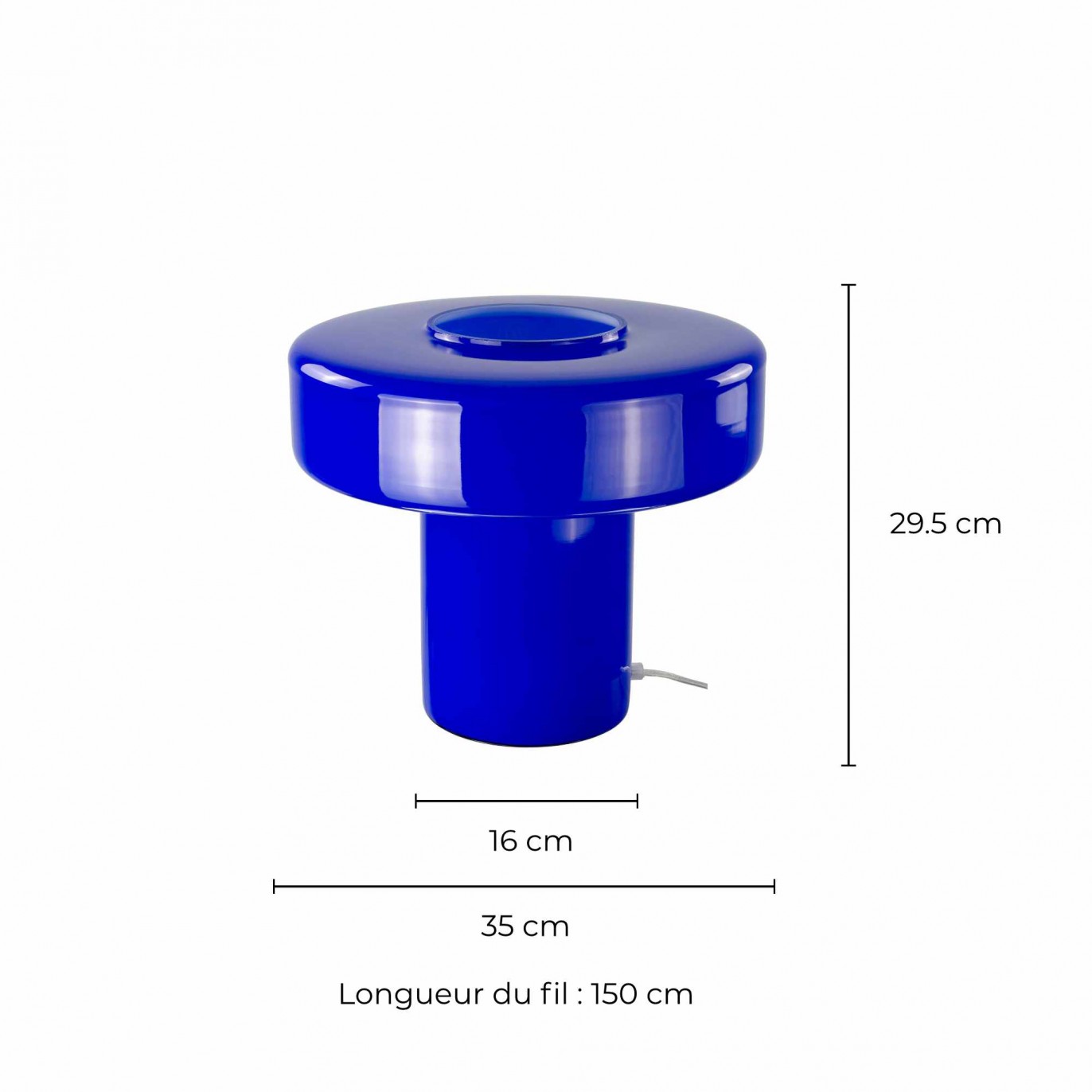 Lampe à poser XXL en verre coloré et style rétro - FOZA MAXI
