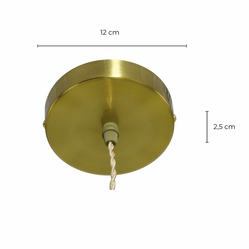 Suspension en verre coloré et cordon textile torsadé - ARELI