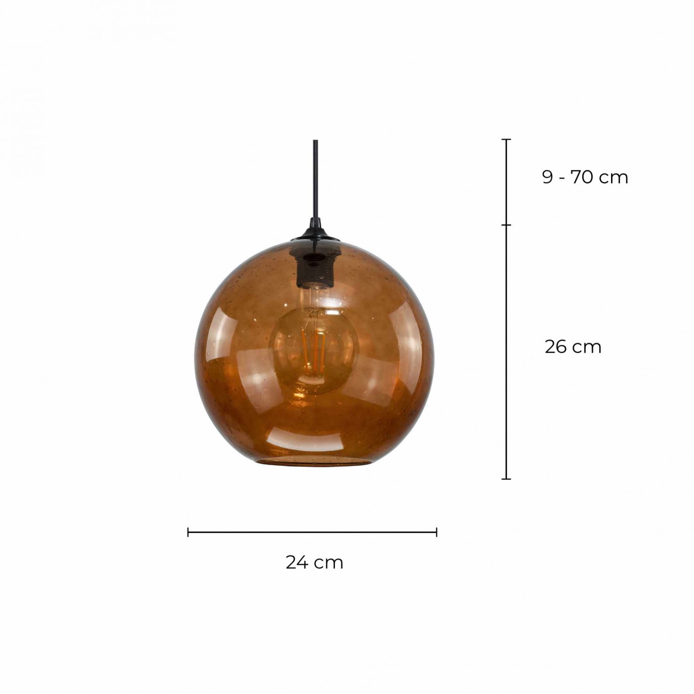 Suspension colorée en verre bullé - BULINE