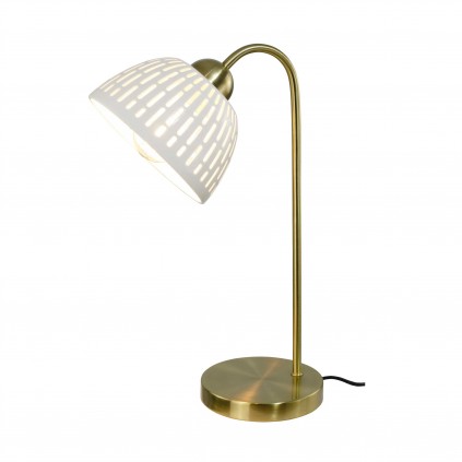 Lampe à poser en céramique ajourée et métal doré - TELIA