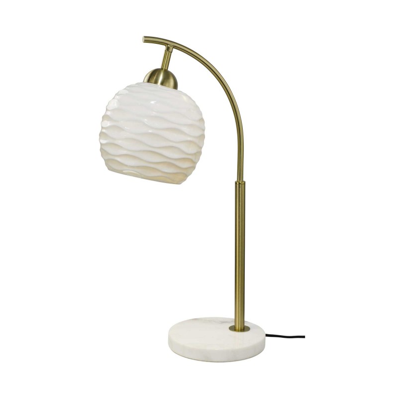 Lampe à poser en céramique, métal et marbre, cordon textile - NOLENE