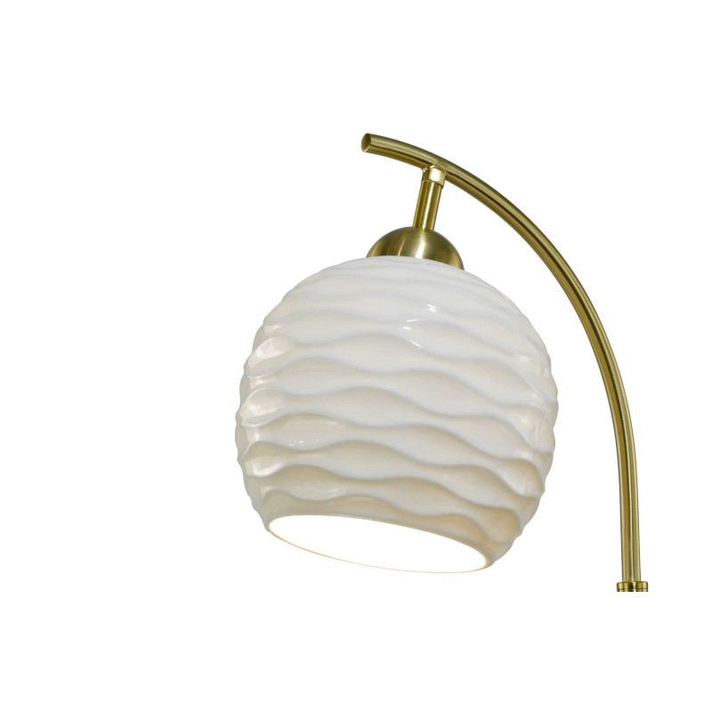 Lampe à poser en céramique, métal et marbre, cordon textile - NOLENE