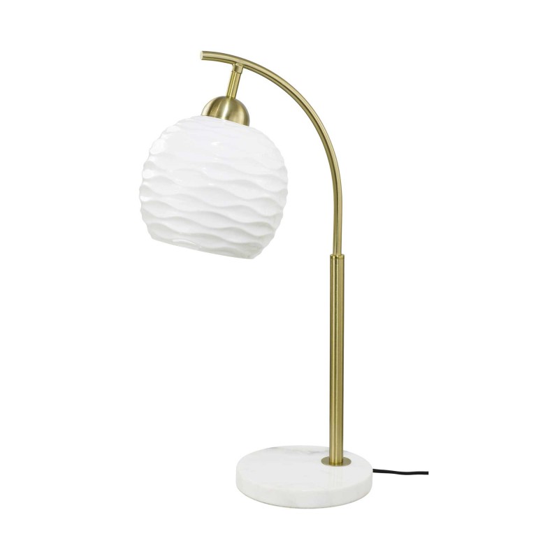 Lampe à poser en céramique, métal et marbre, cordon textile - NOLENE