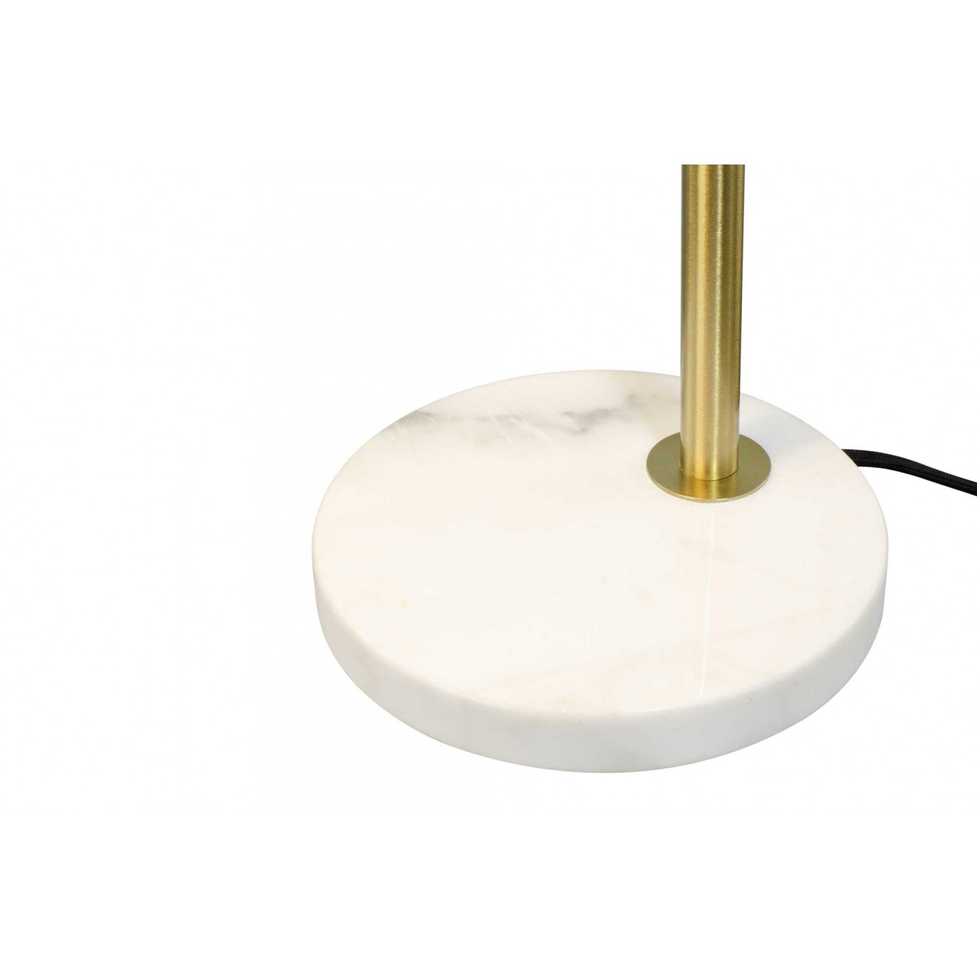 Lampe à poser en céramique, métal et marbre, cordon textile - NALIA