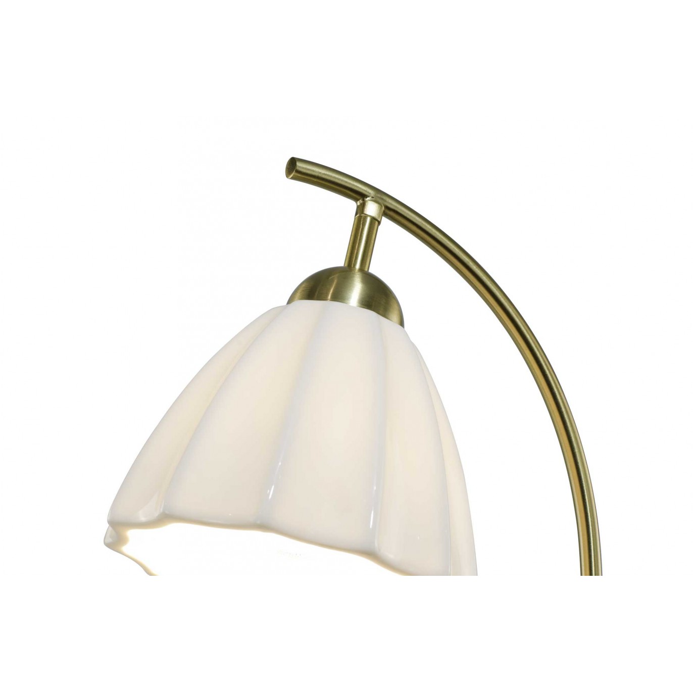 Lampe à poser en céramique, métal et marbre, cordon textile - NALIA