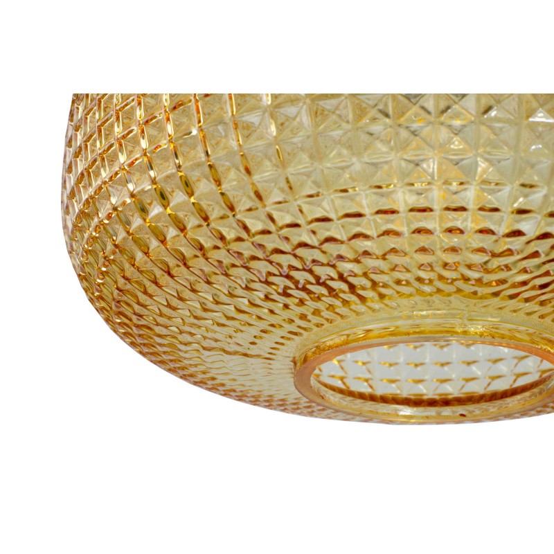 Suspension en verre gaufré, cordon textile torsadé - GENA