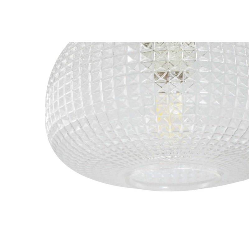 Suspension en verre gaufré, cordon textile torsadé - GENA