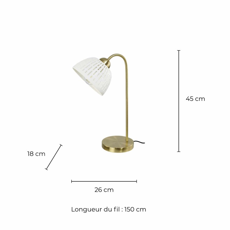 Lampe à poser en céramique ajourée et métal doré - TELIA