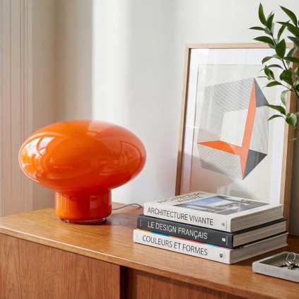 Lampe à poser XXL en verre coloré style pop - OVALIE