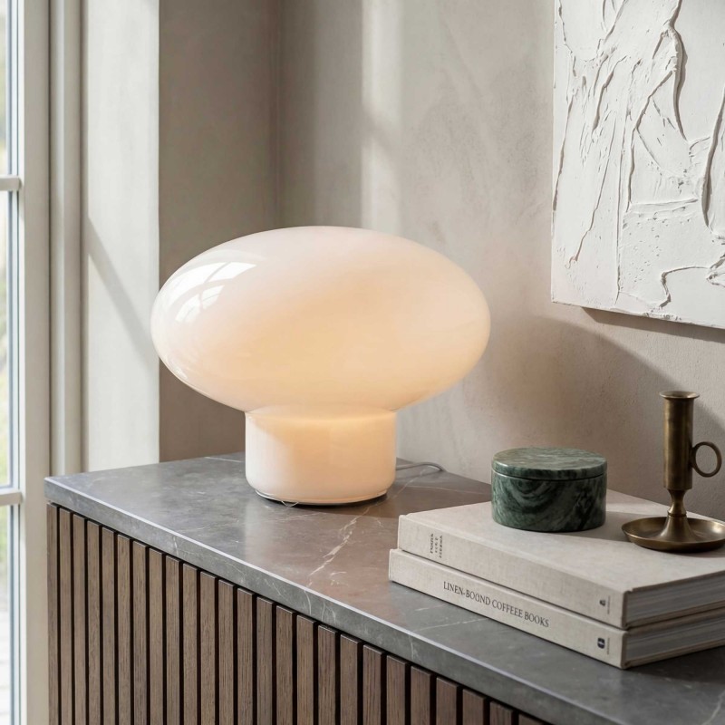 Lampe à poser XXL en verre coloré style pop - OVALIE