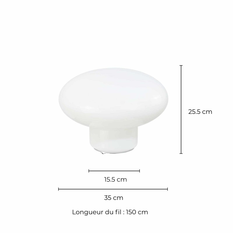 Lampe à poser XXL en verre coloré style pop - OVALIE