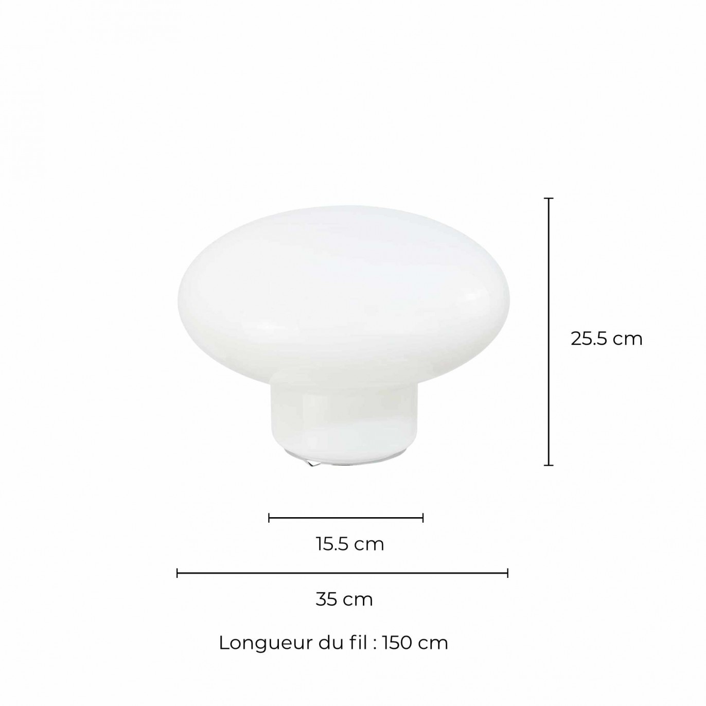Lampe à poser XXL en verre coloré style pop - OVALIE