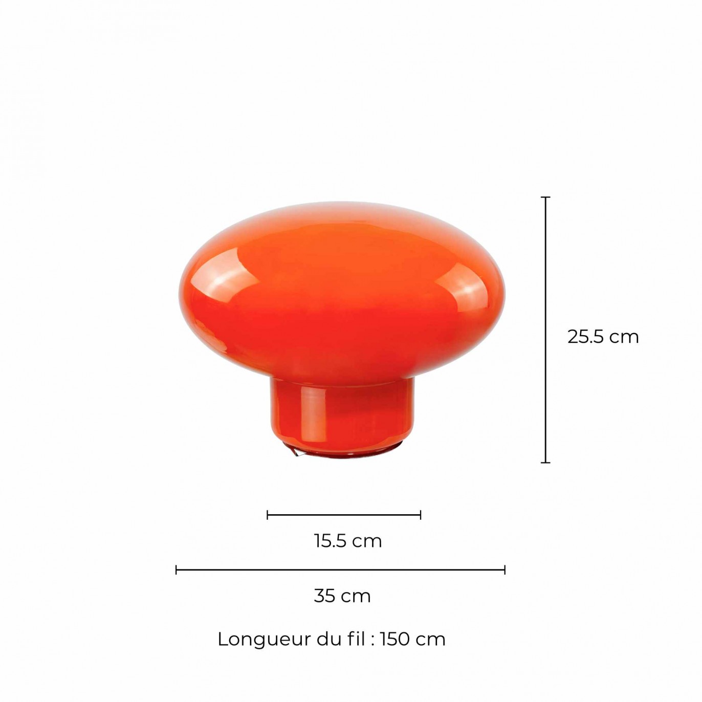 Lampe à poser XXL en verre coloré style pop - OVALIE