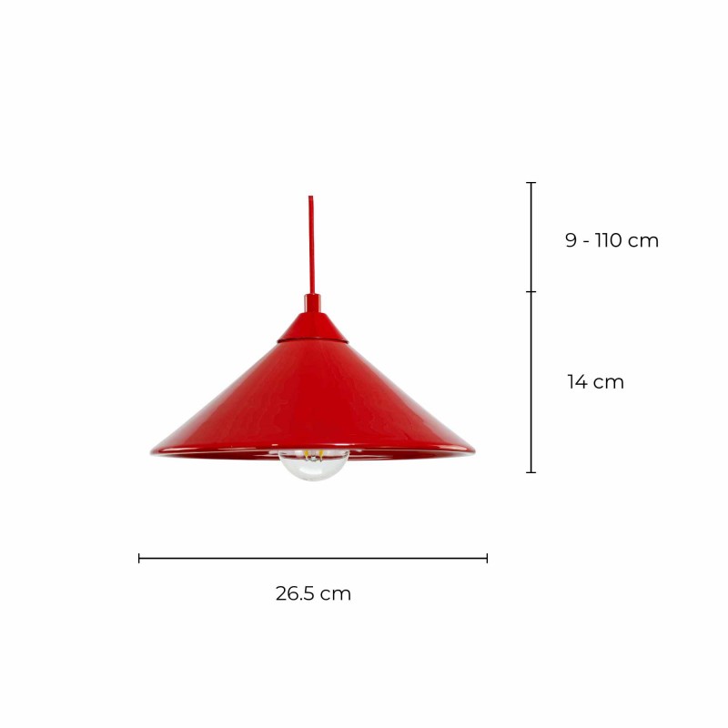 Suspension en céramique colorée et cordon textile - ZUMO