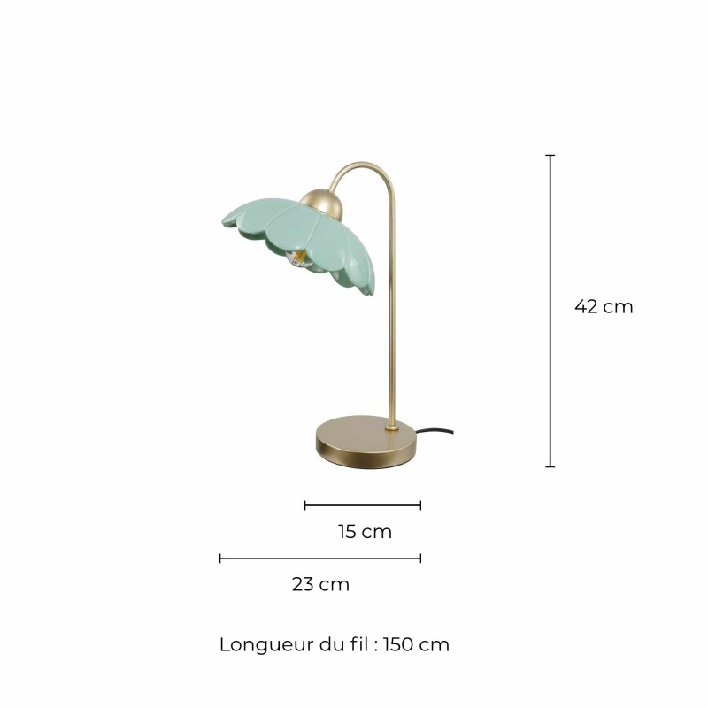 Lampe à poser en céramique colorée et métal rose gold - CLARIS