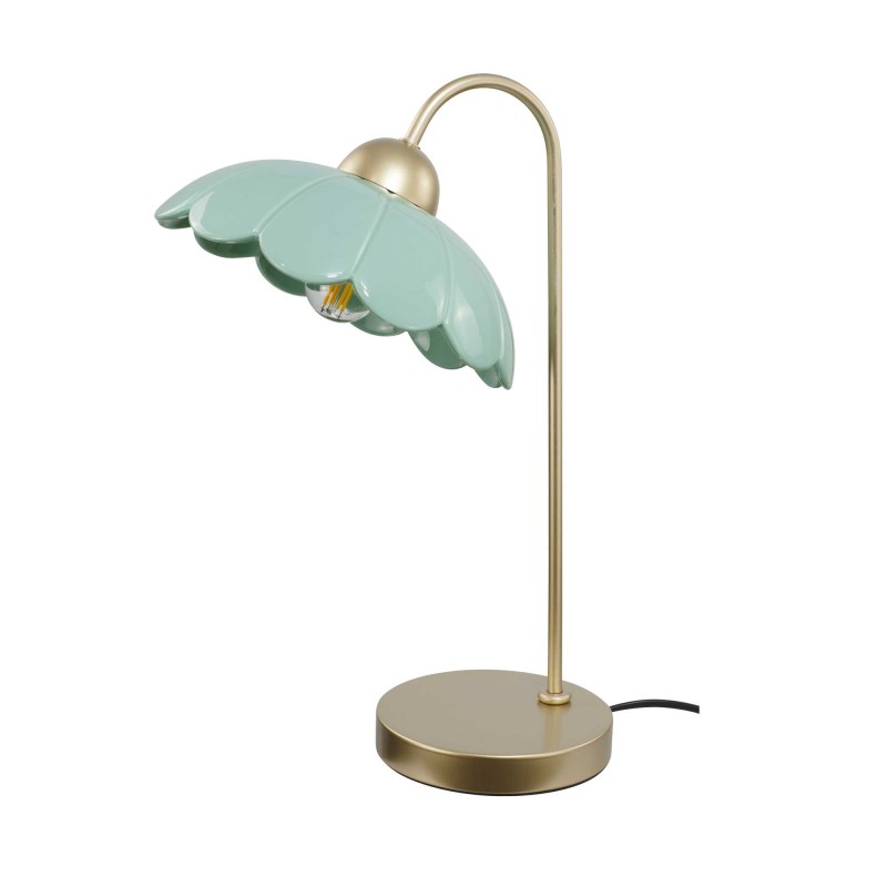 Lampe à poser en céramique colorée et métal rose gold - CLARIS