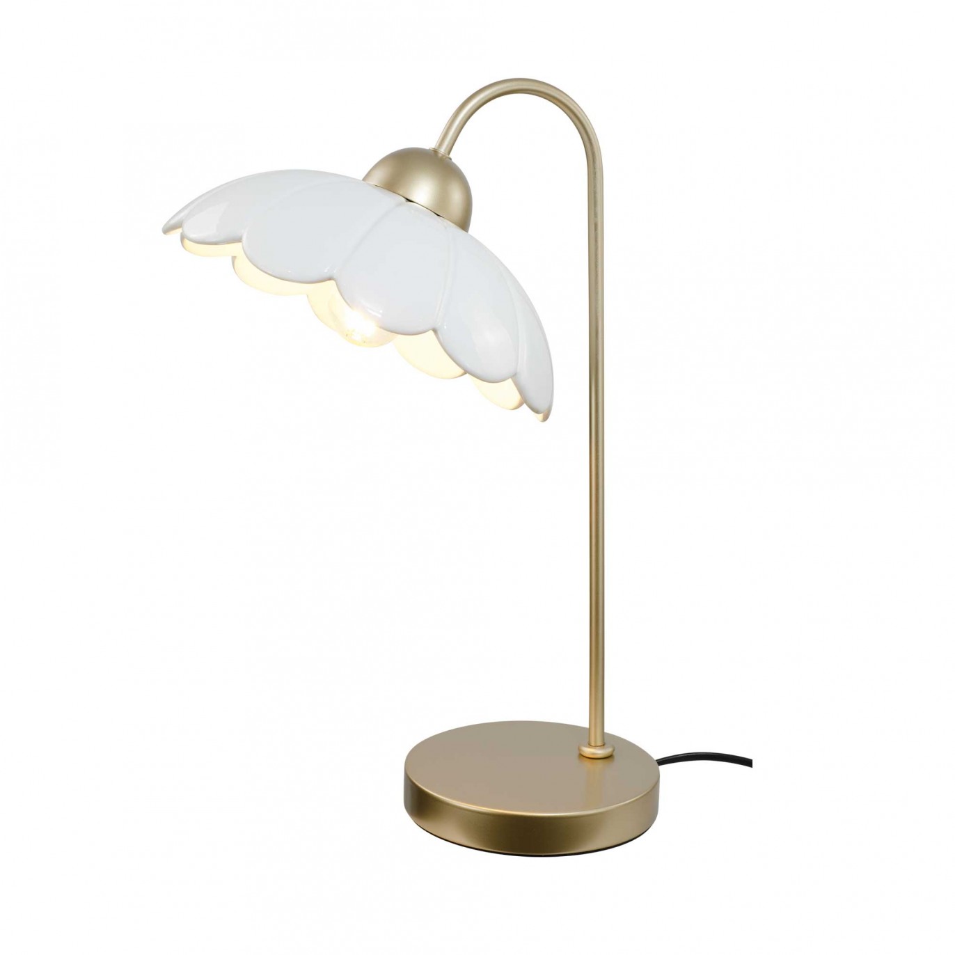 Lampe à poser en céramique colorée et métal rose gold - CLARIS