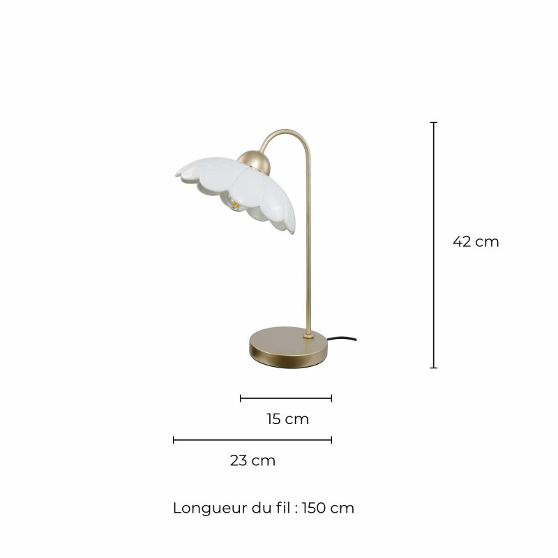Lampe à poser en céramique colorée et métal rose gold - CLARIS