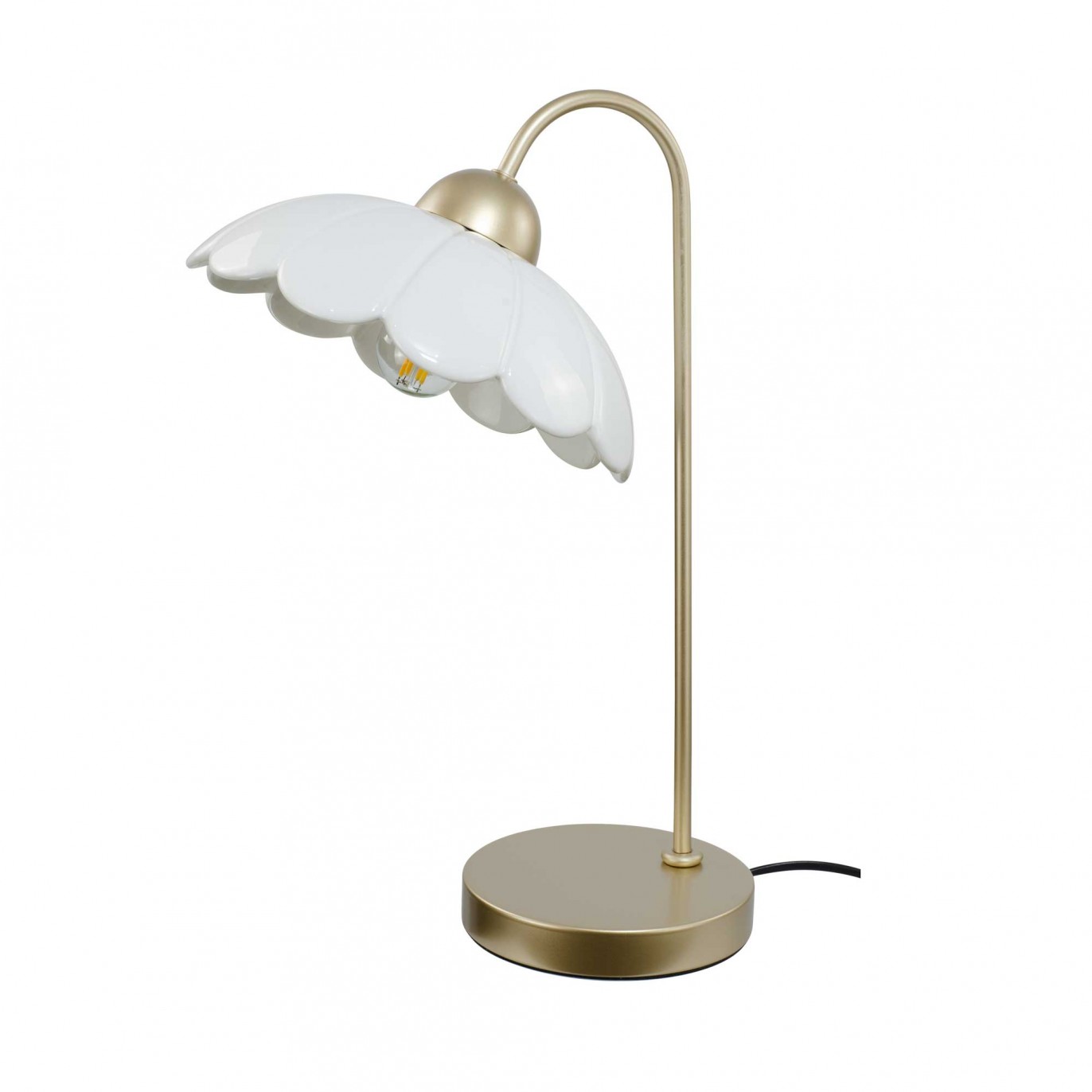 Lampe à poser en céramique colorée et métal rose gold - CLARIS