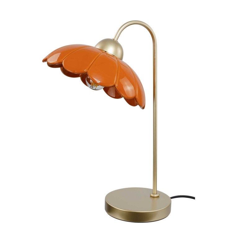 Lampe à poser en céramique colorée et métal rose gold - CLARIS