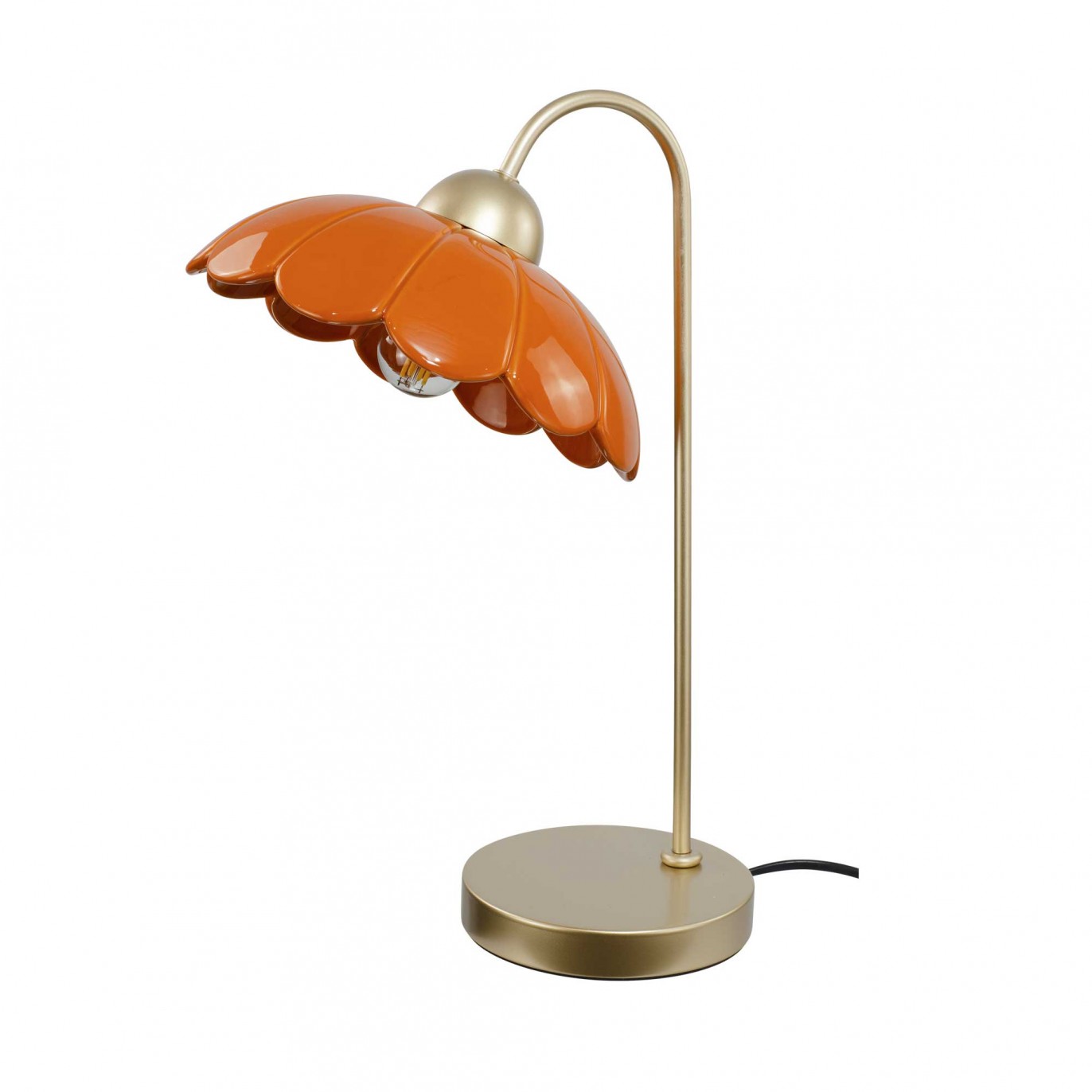 Lampe à poser en céramique colorée et métal rose gold - CLARIS
