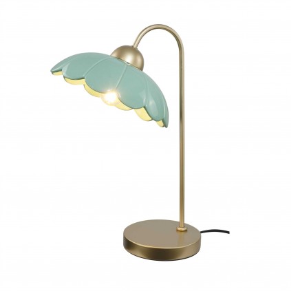 Lampe à poser en céramique colorée et métal rose gold - CLARIS