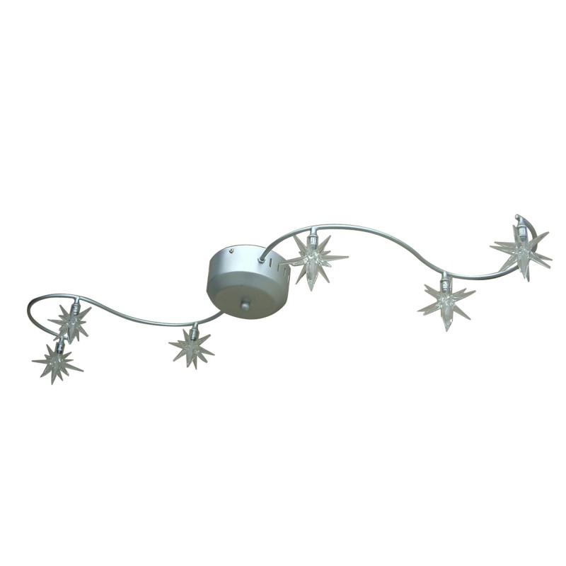 Plafonnier en métal chromé - verre forme étoile - SISMI