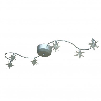 Plafonnier en métal chromé - verre forme étoile - SISMI