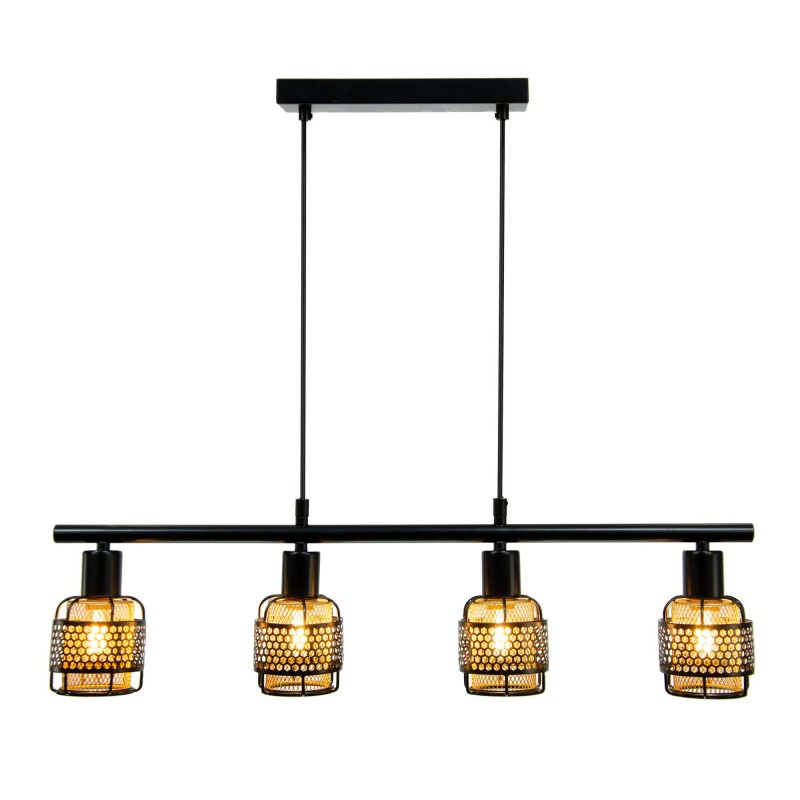 Suspension en métal bicolore 4 lumières - Nautil