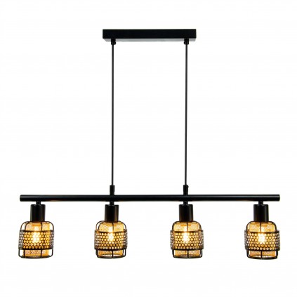 Suspension en métal bicolore 4 lumières - Nautil
