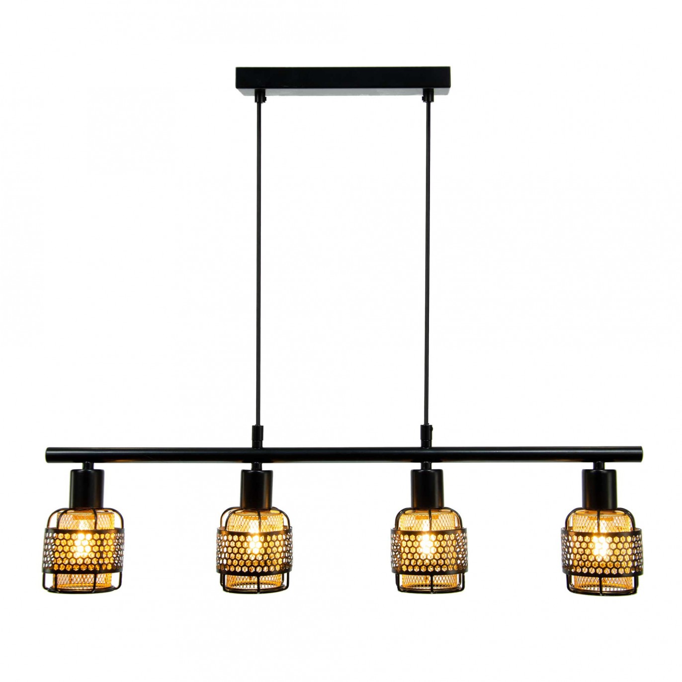 Suspension en métal bicolore 4 lumières - Nautil