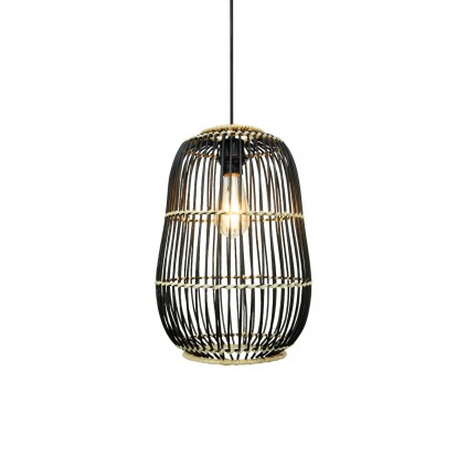 Suspension en rotin noir et naturel - LATIE PM