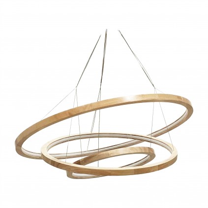 Suspension circulaire en bois et LED - CECLON