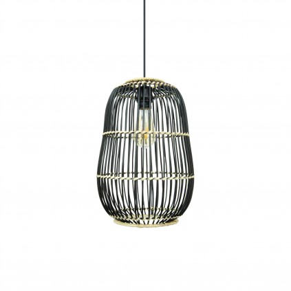Suspension en rotin noir et naturel - LATIE PM