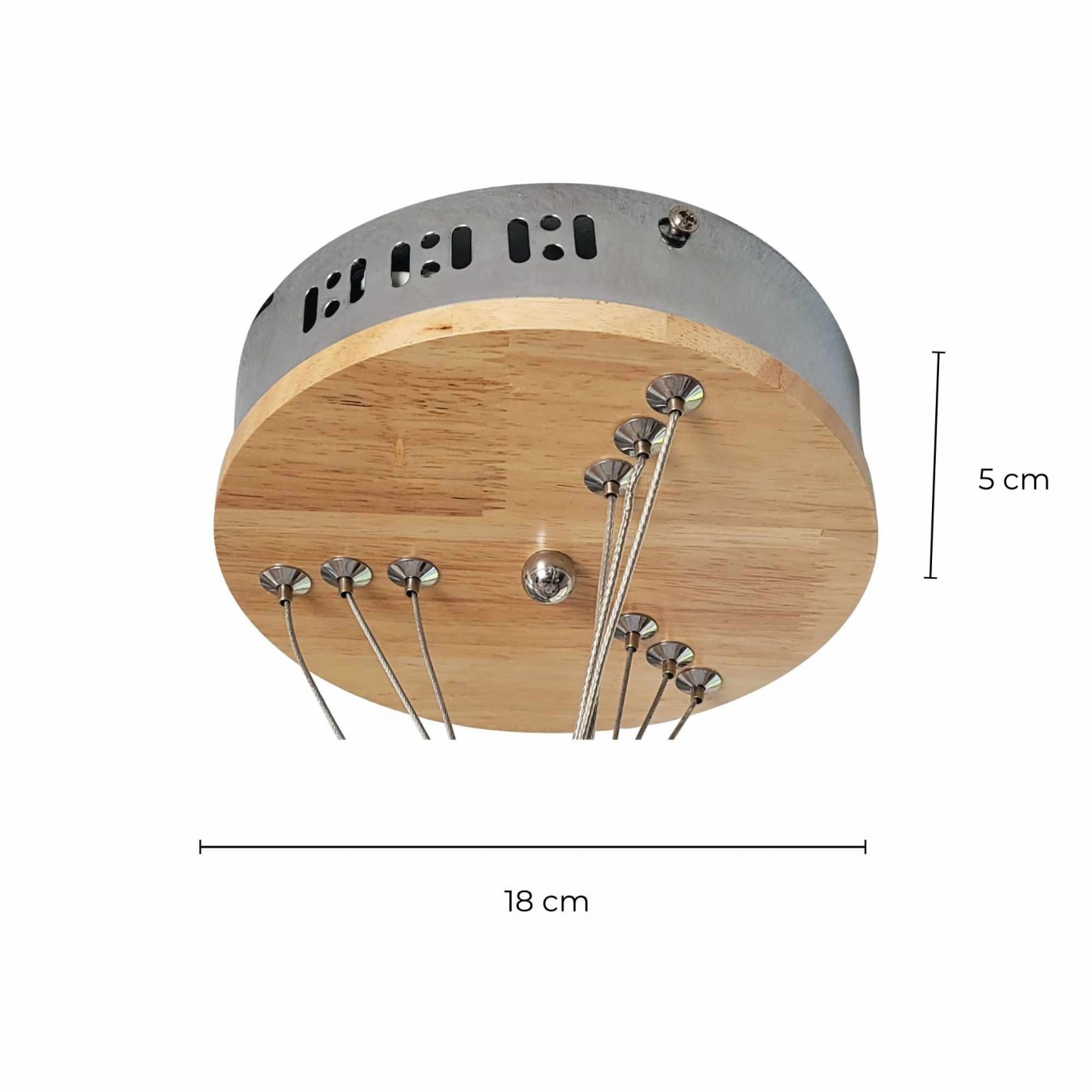 Suspension circulaire en bois et LED - CECLON