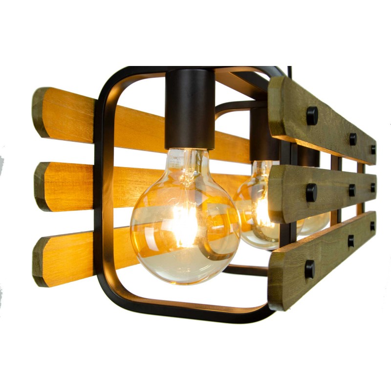 Suspension en bois et métal 3 lumières - CHABANON