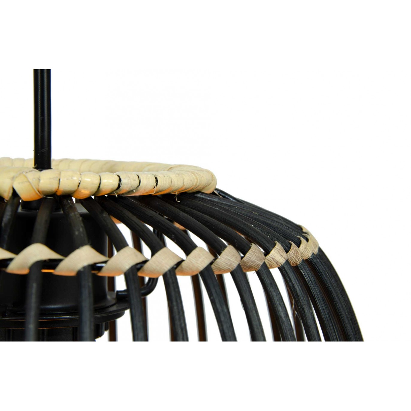 Suspension en rotin noir et naturel - LATIE PM