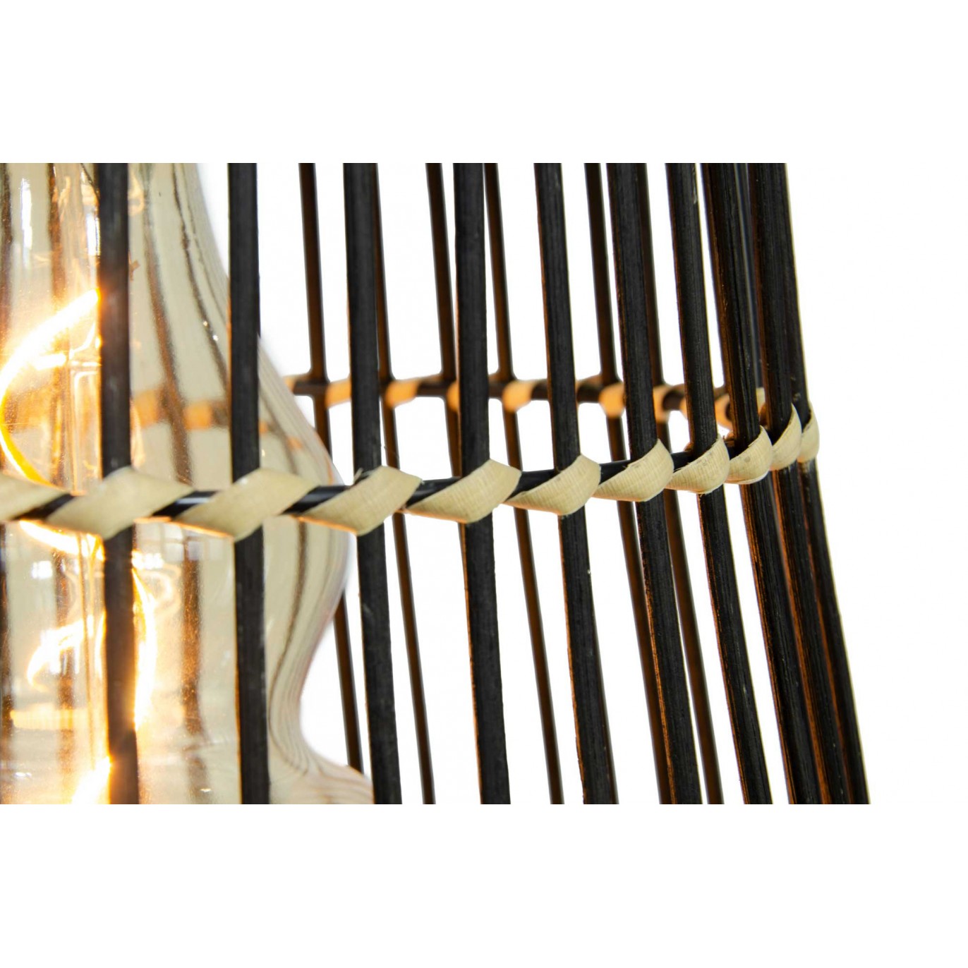 Suspension en rotin noir et naturel - LATIE PM
