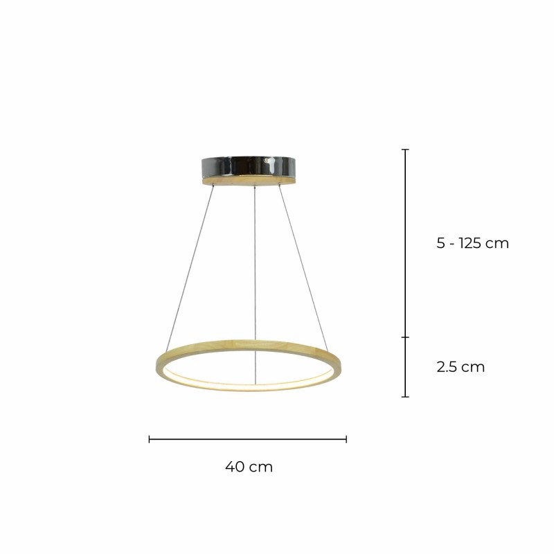 Suspension circulaire en bois et LED - Petit modèle - CECLON