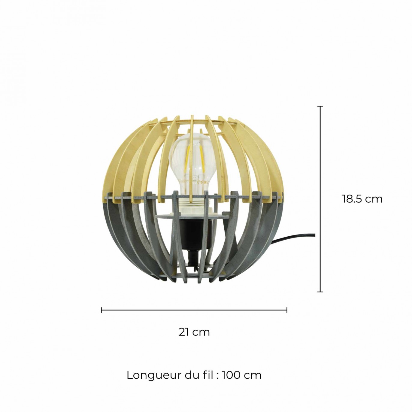 Lampe à poser en bois bicolore - COBLENCE