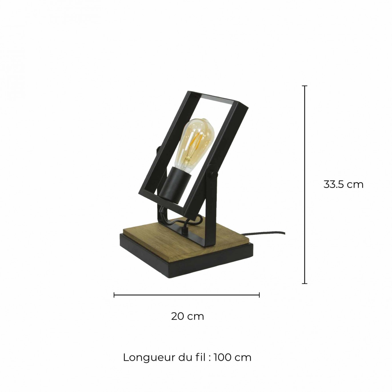Lampe à poser orientable en métal et bois - NOOLI