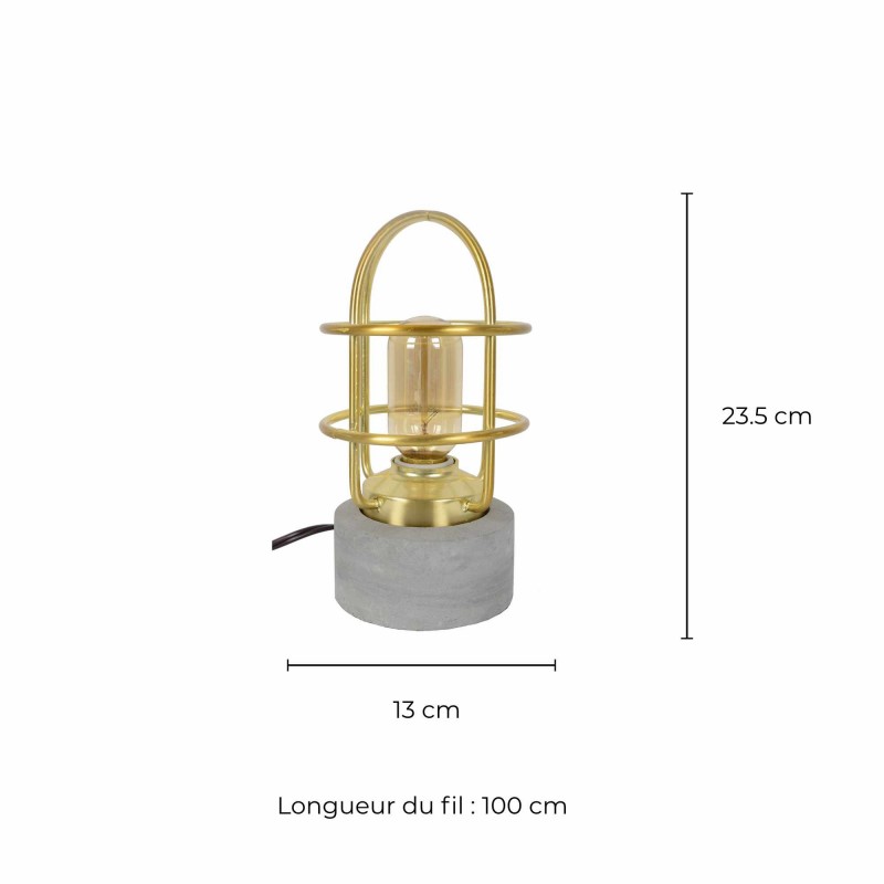 Lampe à poser en ciment et métal - PERNEF